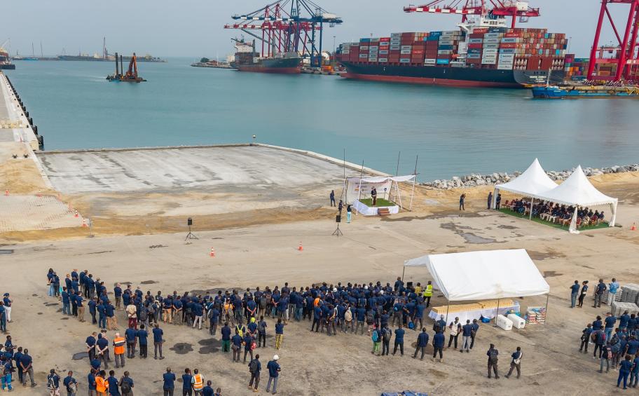 Handover ceremony for the first phase of the Cotonou Port expansion in Benin