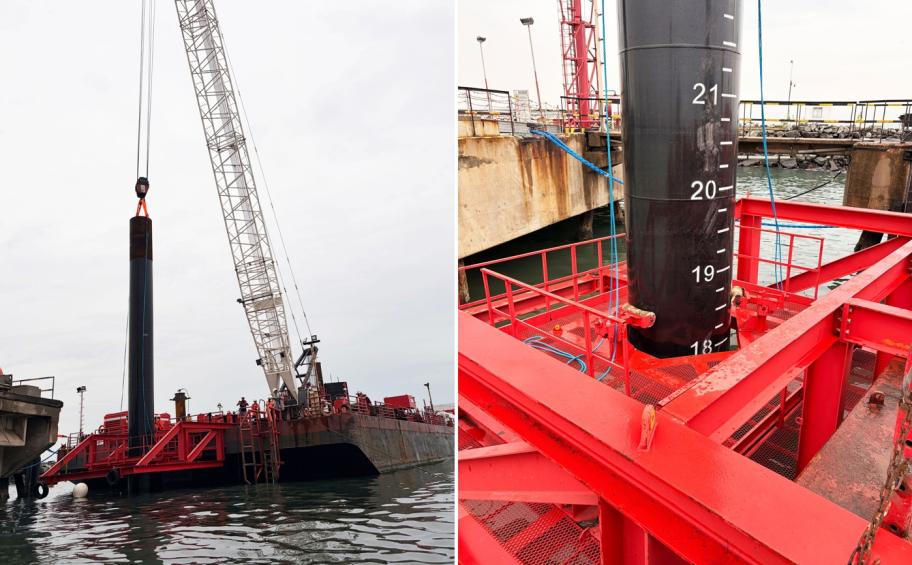 Au Togo, Eiffage Génie Civil a installé deux ducs-d’Albe dans le port de Lomé