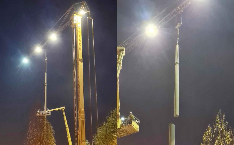 Night operation on the E40 for Eiffage Énergie Systèmes Belux