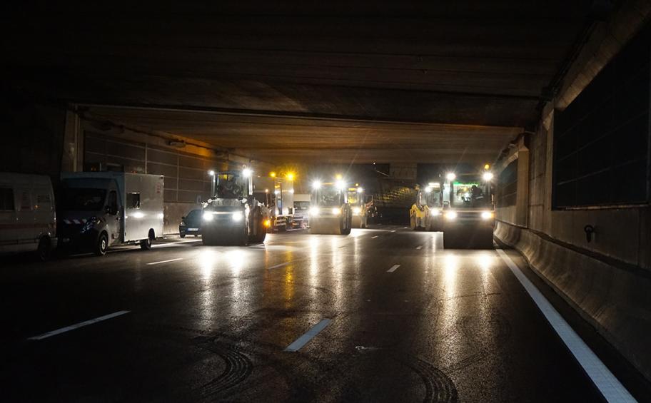 Mobilisation nocturne sur l'A1 pour Eiffage Route Ile-de-France/Centre