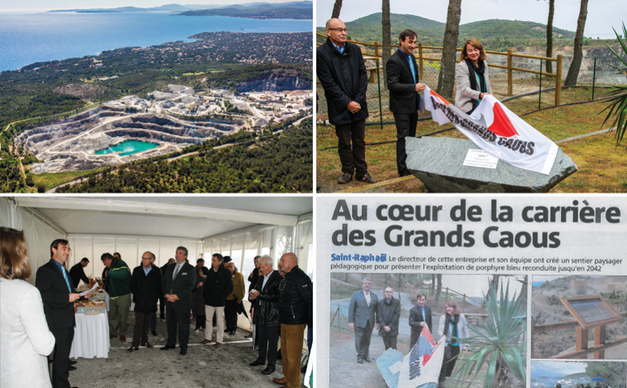 La carrière des Grands Caous, filiale d’Eiffage Route, préserve son environnement et inaugure un sentier paysager
