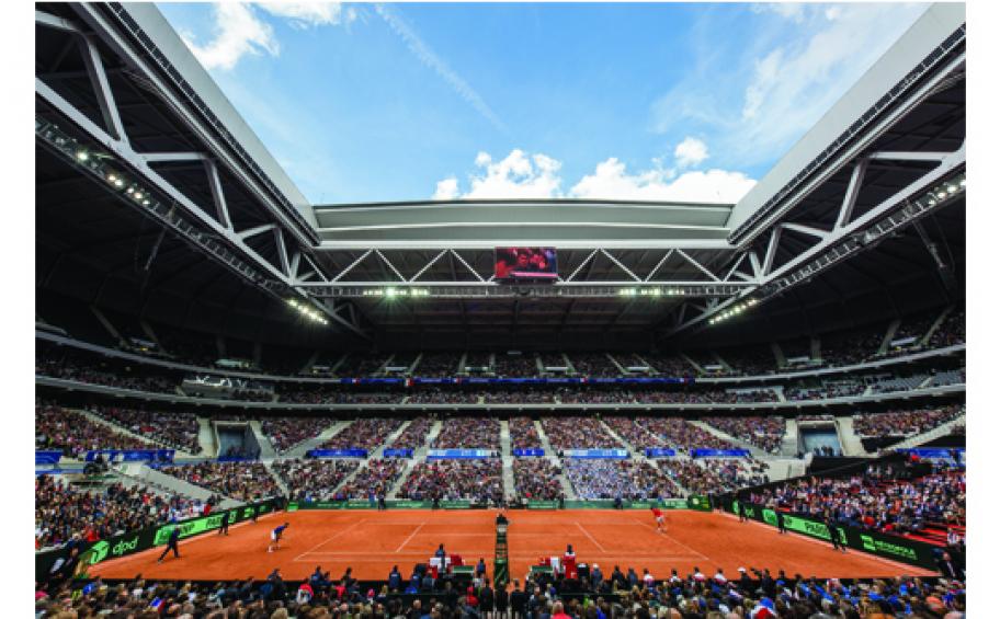 A world record crowd for the semi-final of the Davis Cup at the Pierre-Mauroy stadium