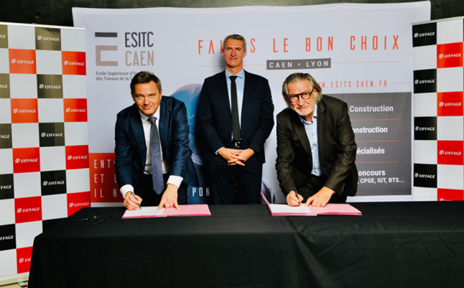 ESITC Caen and Eiffage Civil Engineering sign a Civil engineering partnership chair