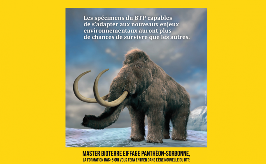Huitième promotion (2016/2017) du master 2 Bioterre Eiffage - Paris I Panthéon-Sorbonne : les inscriptions sont ouvertes