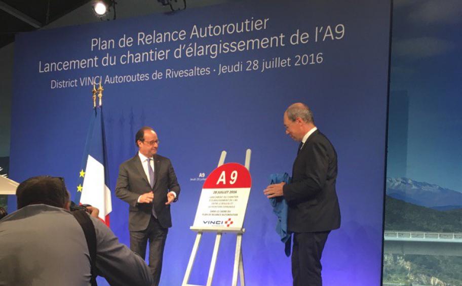 François Hollande lance le chantier d’élargissement de l’autoroute A9