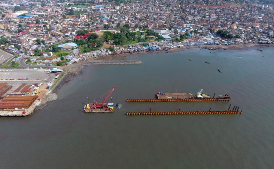 Pile driving in full swing in Sierra Leone